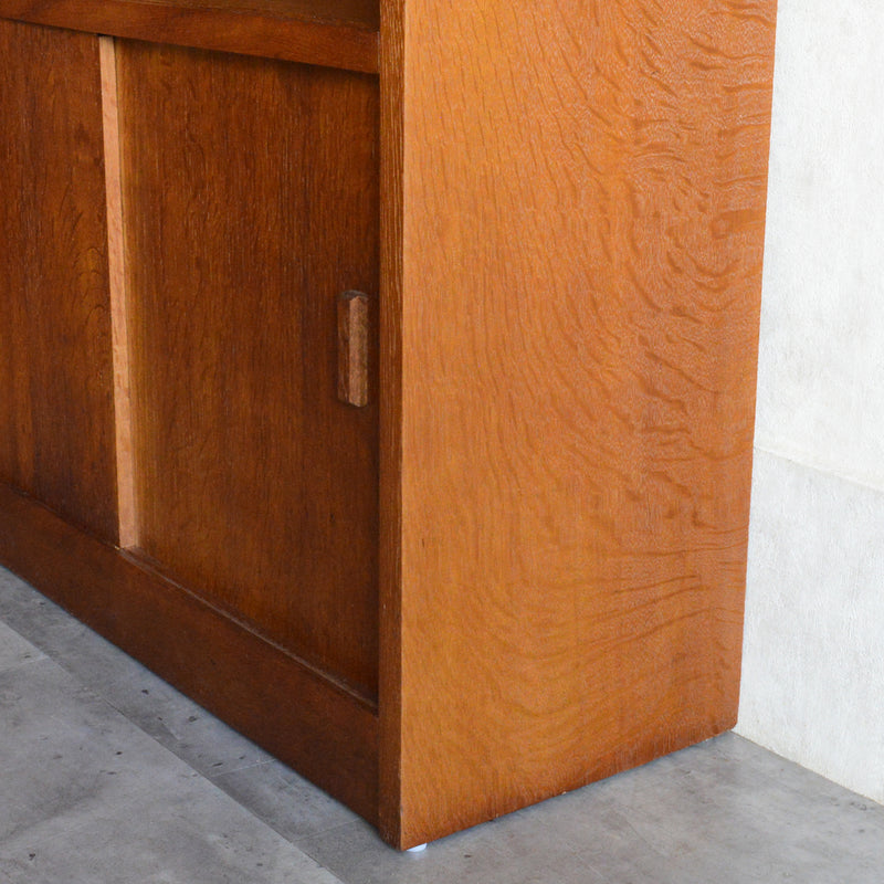 ミッドセンチュリー ヴィンテージ　ガラスキャビネット97(木扉付）