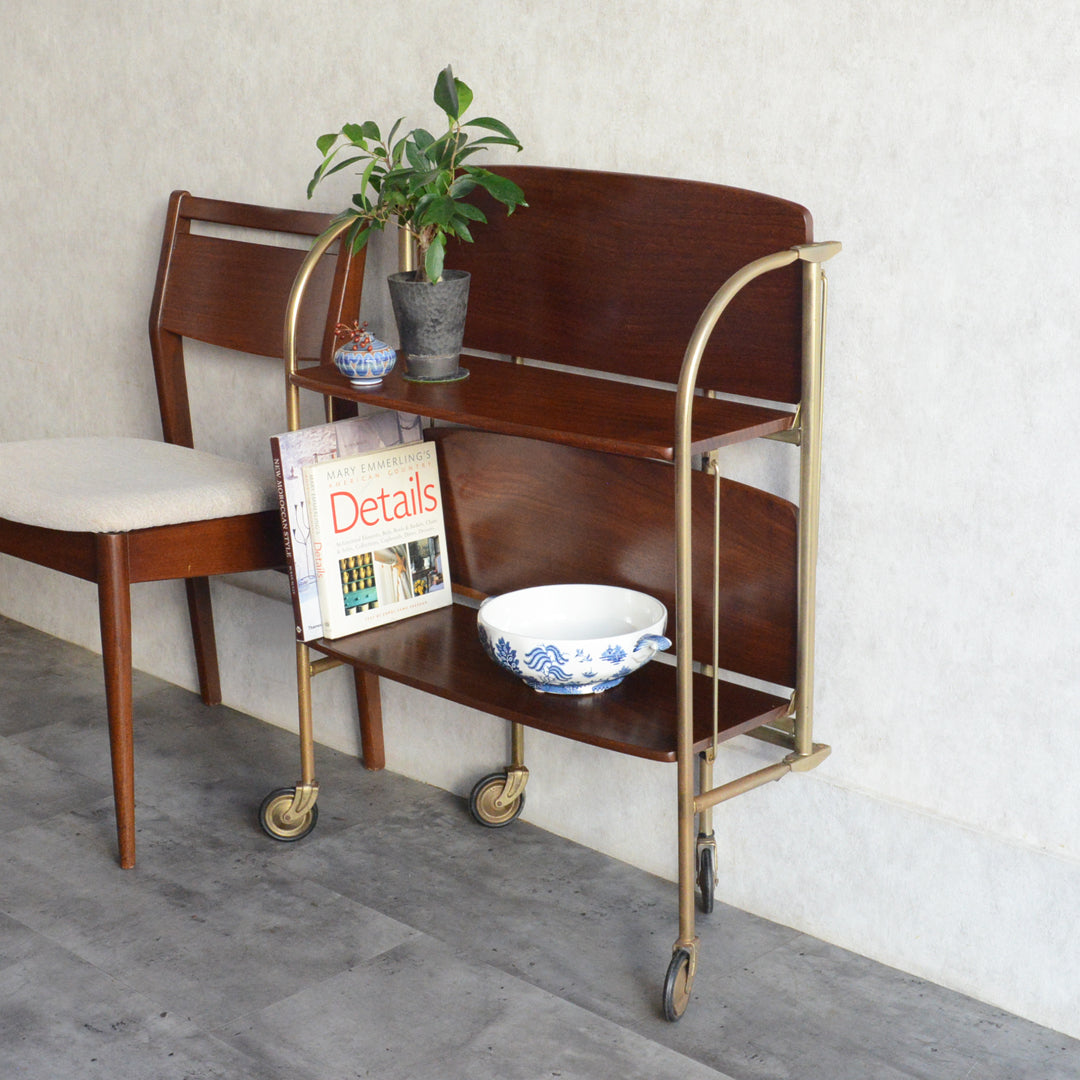 ヴィンテージトローリー/サイドテーブル（拡張・折り畳み可）