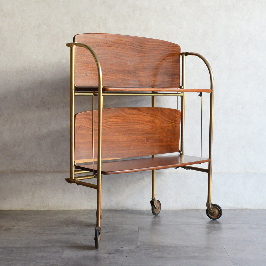 ヴィンテージトローリー/サイドテーブル（拡張・折り畳み可）