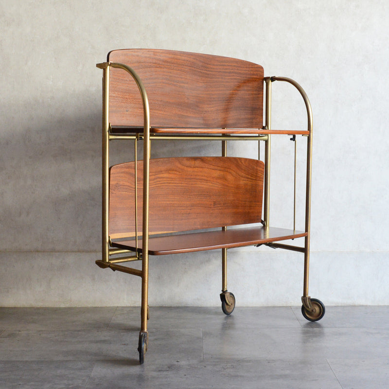 ヴィンテージトローリー/サイドテーブル（拡張・折り畳み可）