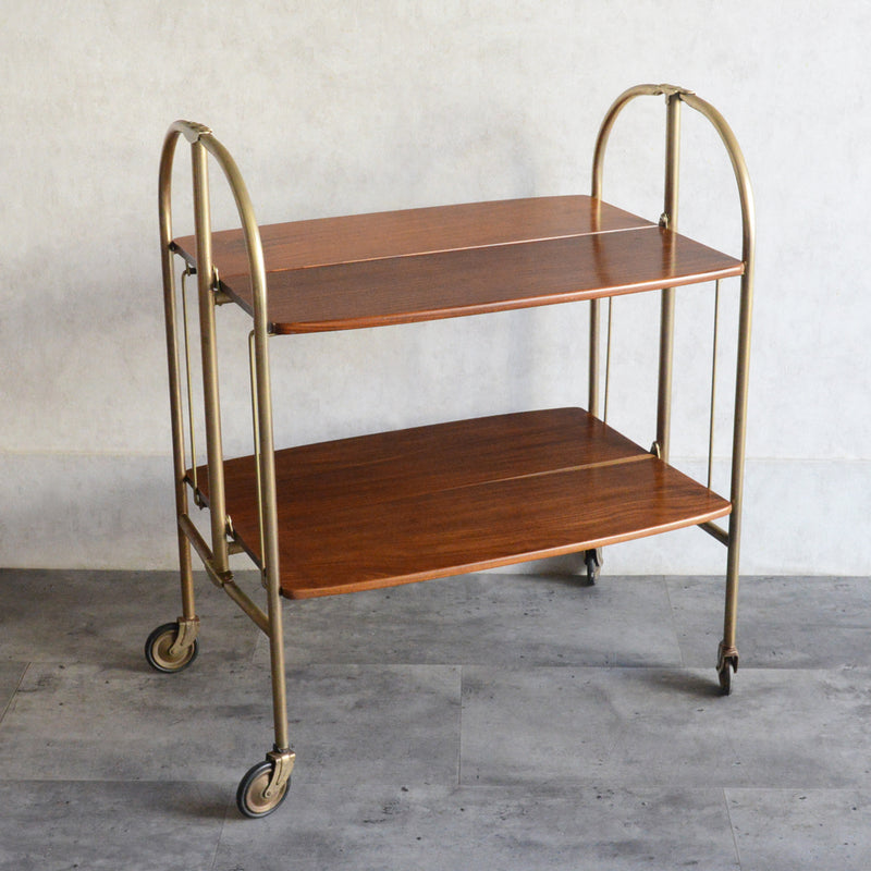 ヴィンテージトローリー/サイドテーブル（拡張・折り畳み可）