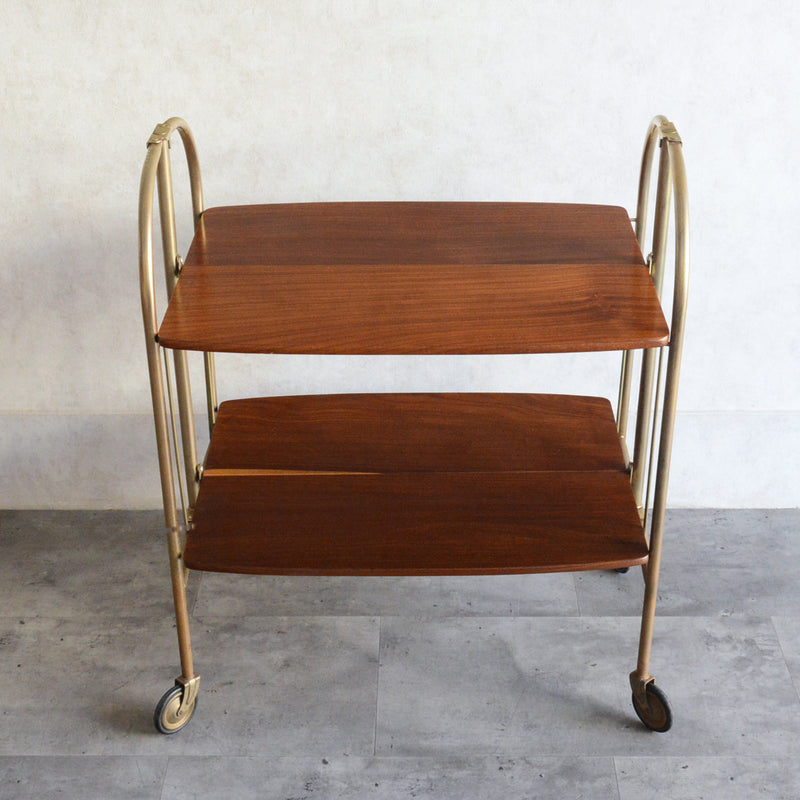 ヴィンテージトローリー/サイドテーブル（拡張・折り畳み可）