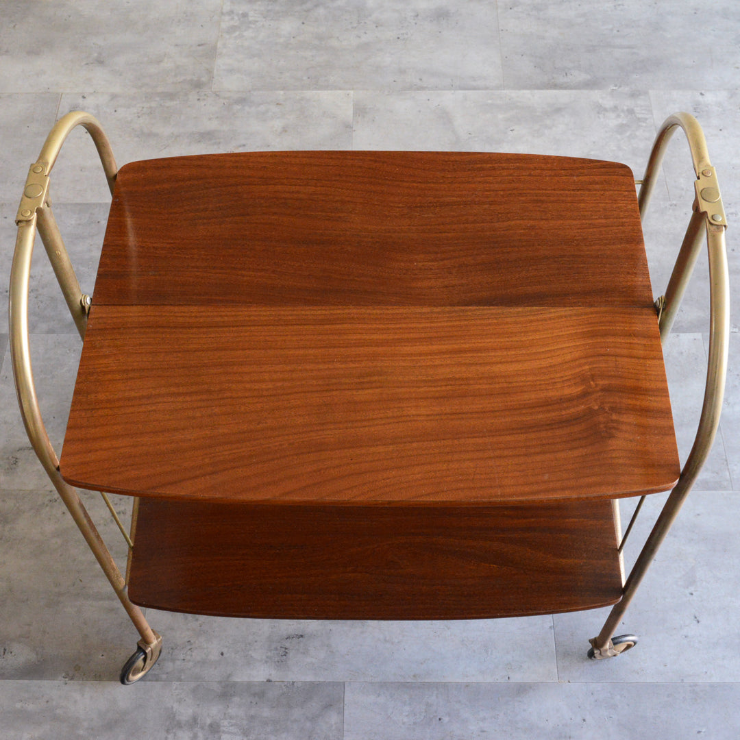 ヴィンテージトローリー/サイドテーブル（拡張・折り畳み可）