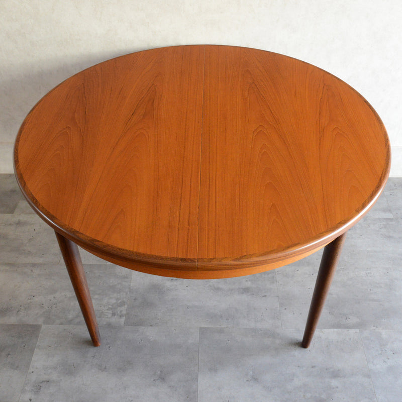 G-PLANジープラン エクステンション ラウンドダイニングテーブル 108(天板剥離再塗装）