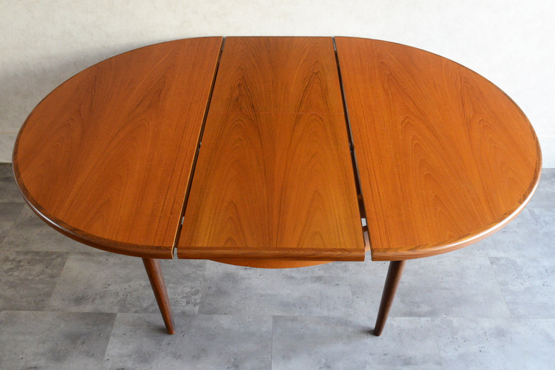 G-PLANジープラン エクステンション ラウンドダイニングテーブル 108(天板剥離再塗装）