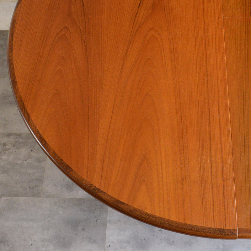 G-PLANジープラン エクステンション ラウンドダイニングテーブル 108(天板剥離再塗装）