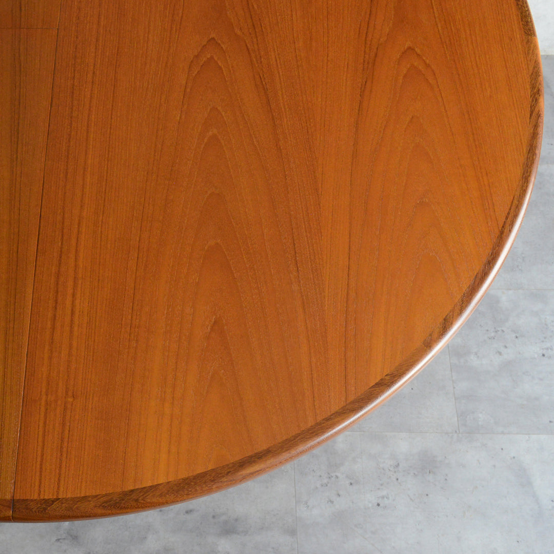 G-PLANジープラン エクステンション ラウンドダイニングテーブル 108(天板剥離再塗装）