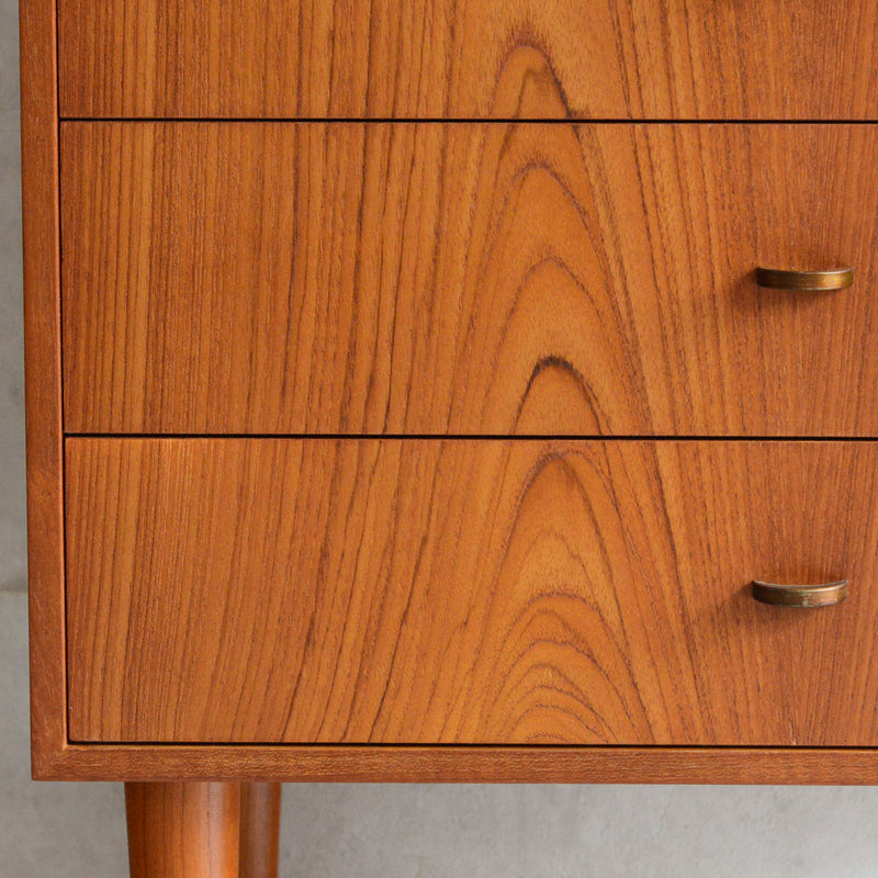 デンマークヴィンテージ  チーク４段スモールチェスト 6-75