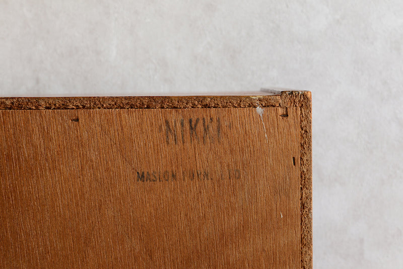 チークガラスキャビネット　イギリス　ヴィンテージ