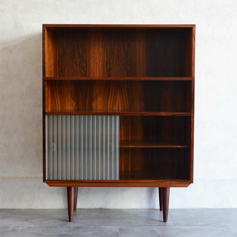 デンマーク ヴィンテージ　ローズウッド シェルフ3-36(ガラス戸付）