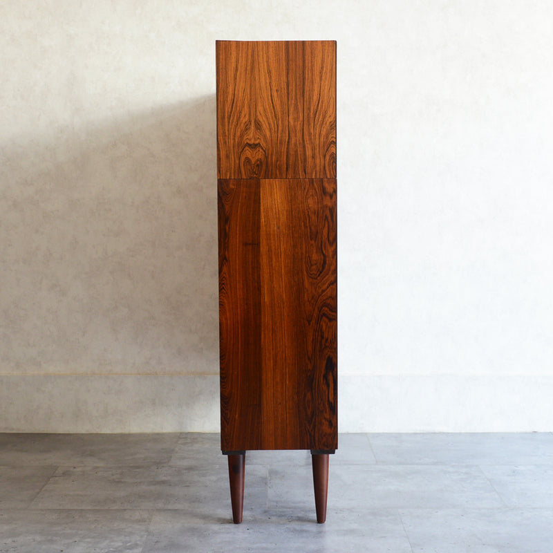 デンマーク ヴィンテージ　ローズウッド シェルフ3-36(ガラス戸付）