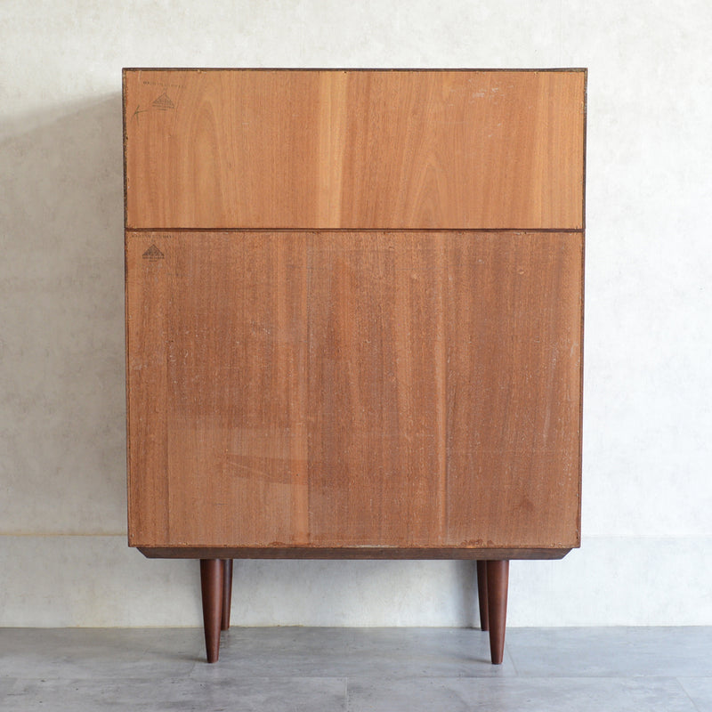 デンマーク ヴィンテージ　ローズウッド シェルフ3-36(ガラス戸付）