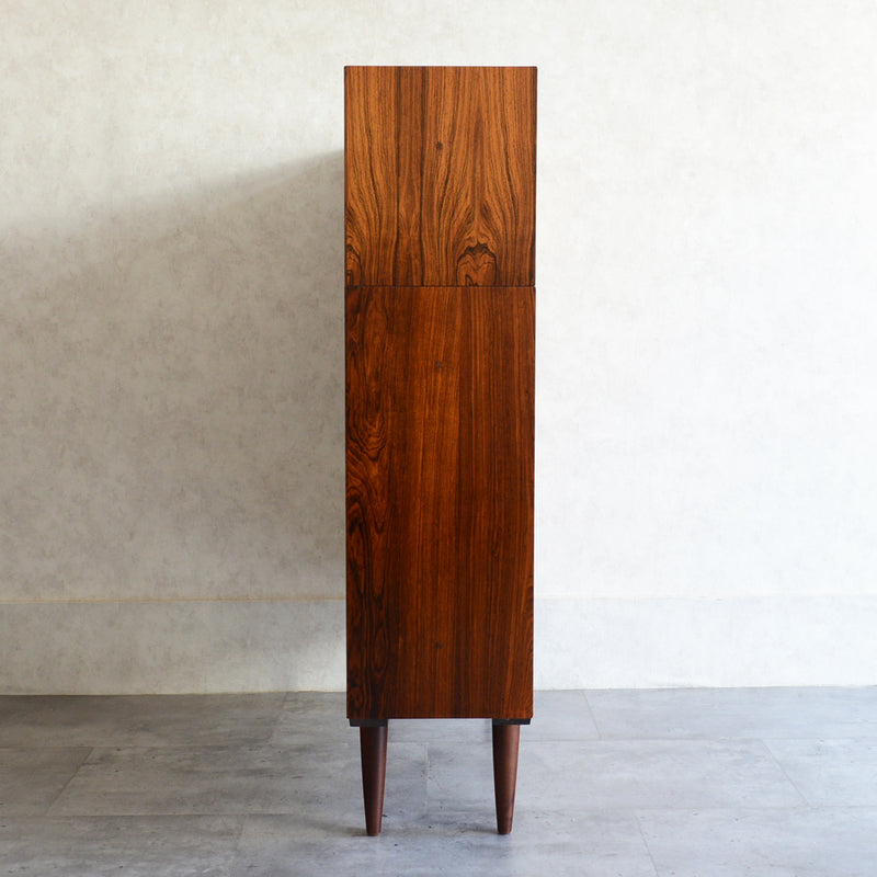 デンマーク ヴィンテージ　ローズウッド シェルフ3-36(ガラス戸付）