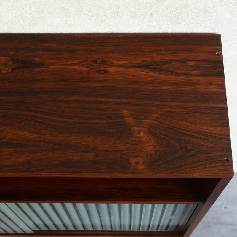 デンマーク ヴィンテージ　ローズウッド シェルフ3-36(ガラス戸付）