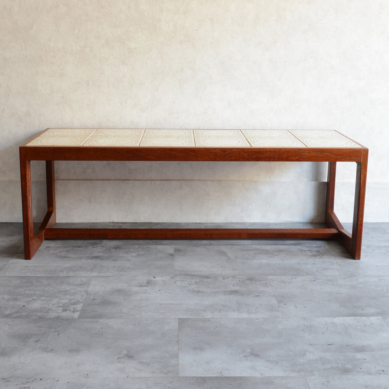 タイルトップ　ヴィンテージ ローテーブル03(IVORY)