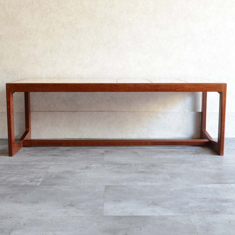 タイルトップ　ヴィンテージ ローテーブル03(IVORY)