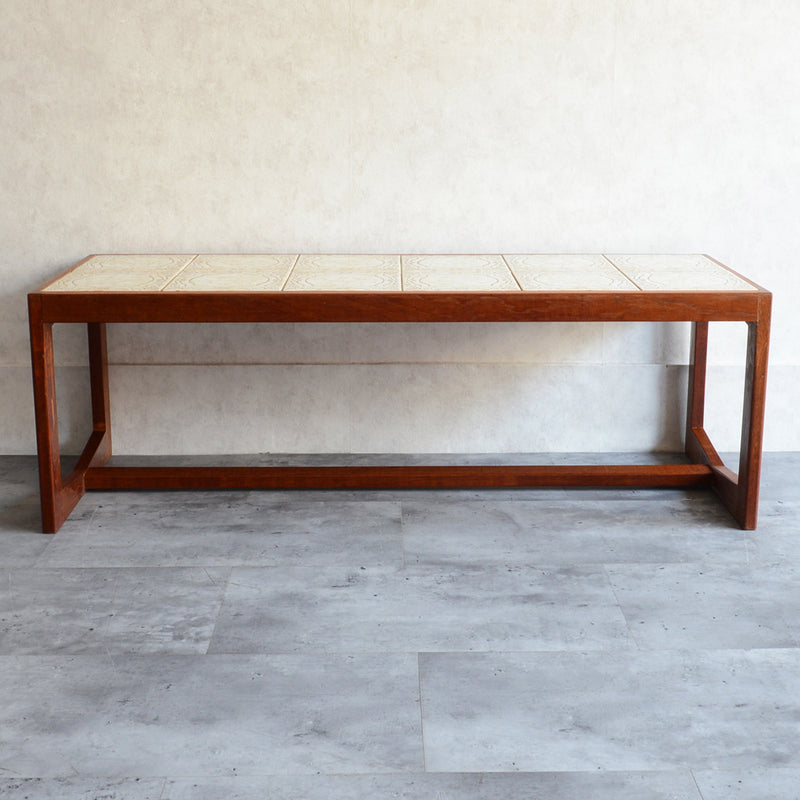 タイルトップ　ヴィンテージ ローテーブル03(IVORY)