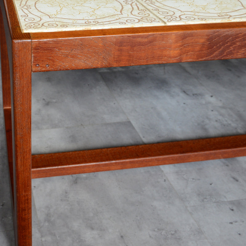 タイルトップ　ヴィンテージ ローテーブル03(IVORY)