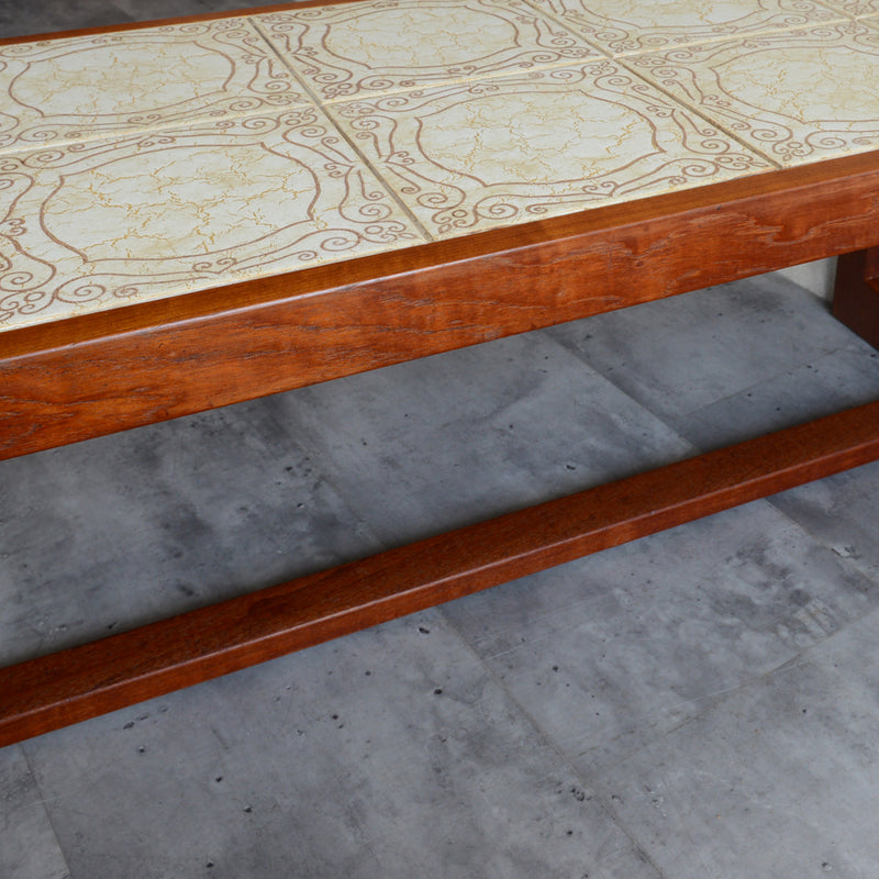 タイルトップ　ヴィンテージ ローテーブル03(IVORY)