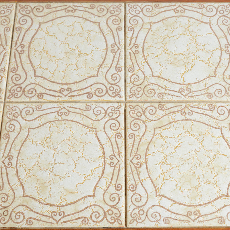 タイルトップ　ヴィンテージ ローテーブル03(IVORY)