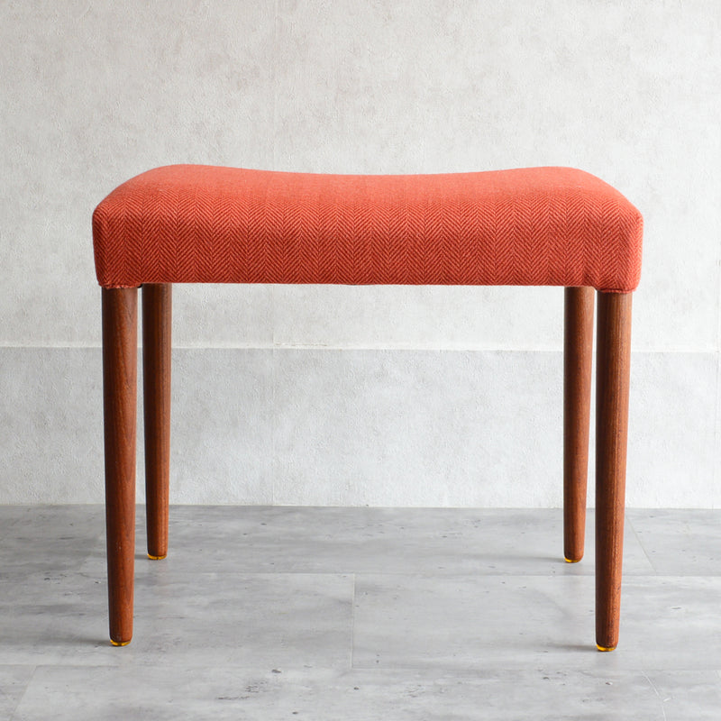 デンマーク ヴィンテージ スツール(張替橙）