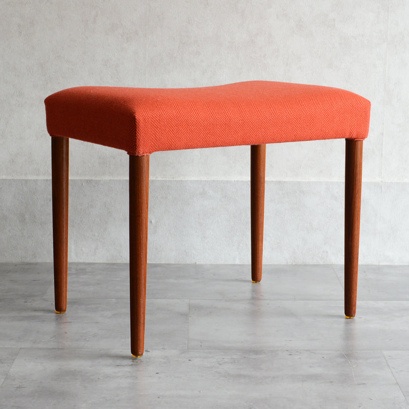 デンマーク ヴィンテージ スツール(張替橙）