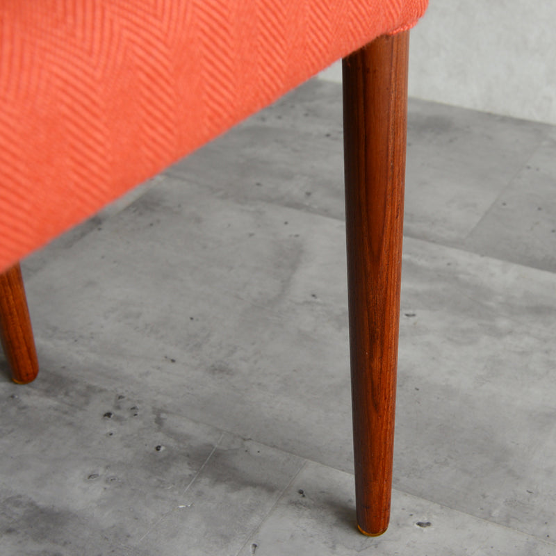 デンマーク ヴィンテージ スツール(張替橙）