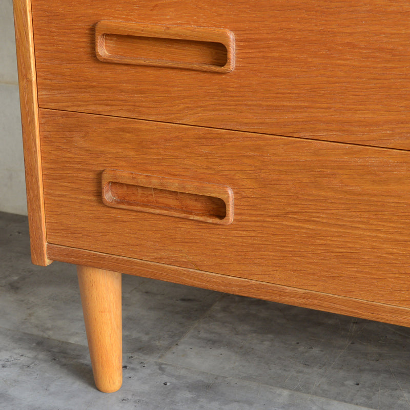 デンマークヴィンテージ  オーク4段チェスト3-4 (ウッドオイル仕上）