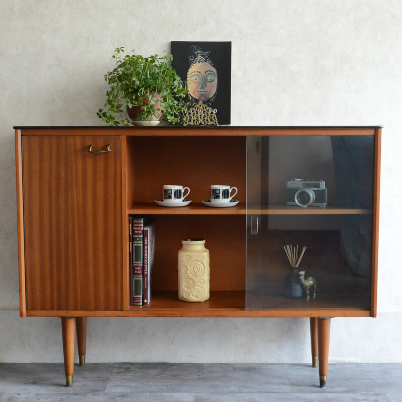 VANSON(バンソン)ガラスキャビネット20(木扉付)