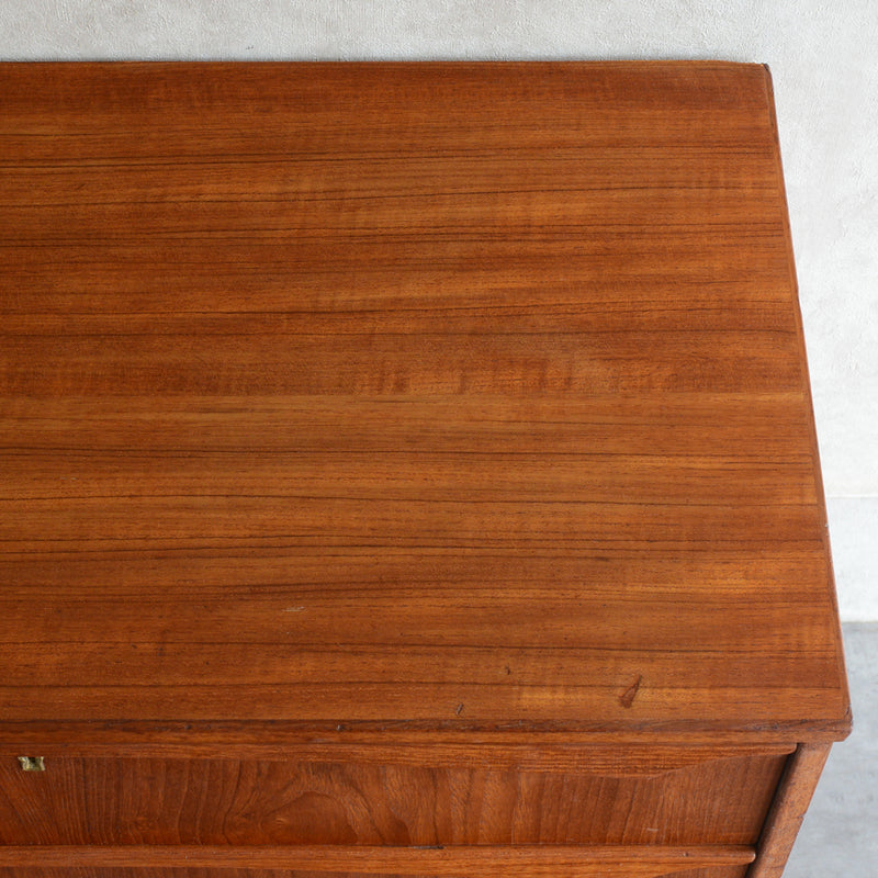 デンマーク ヴィンテージ  チーク ３段チェスト 5-4 (ウッドオイル仕上）鍵付