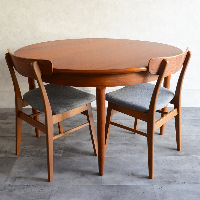 Meredew(メレデュー）エクステンション ラウンド ダイニングテーブル 03(天板剥離再塗装済）