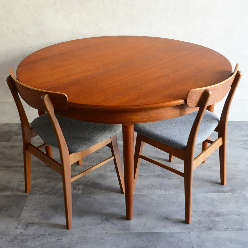 Meredew(メレデュー）エクステンション ラウンド ダイニングテーブル 03(天板剥離再塗装済）