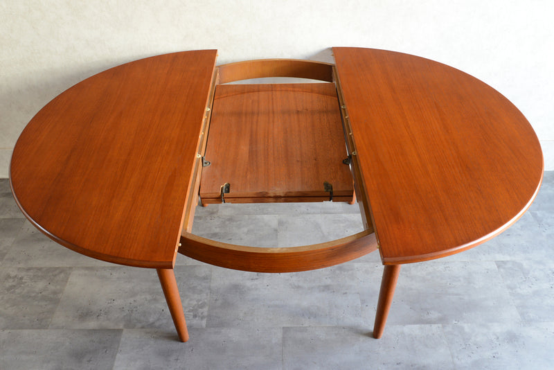 Meredew(メレデュー）エクステンション ラウンド ダイニングテーブル 03(天板剥離再塗装済）