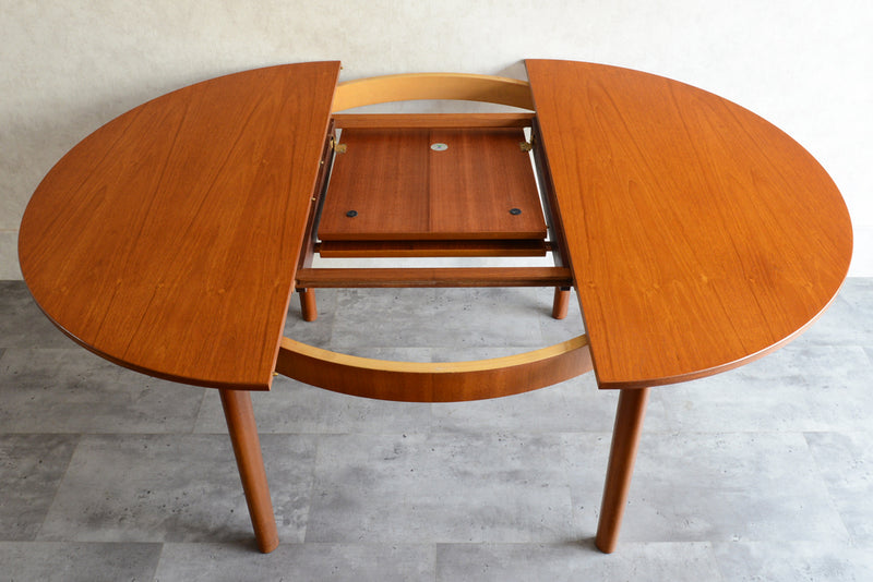 A.H.McINTOSH マッキントッシュ エクステンション ラウンド ダイニングテーブル07(天板剥離再塗装済）