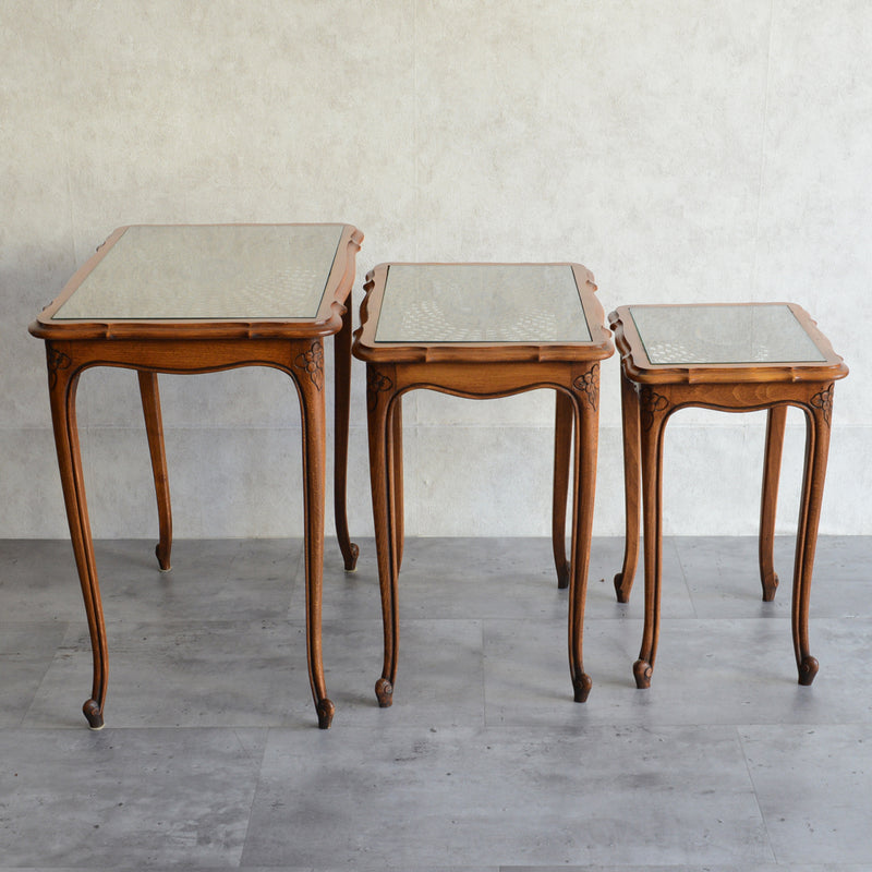 オランダクラシック　ラタン ネストテーブル