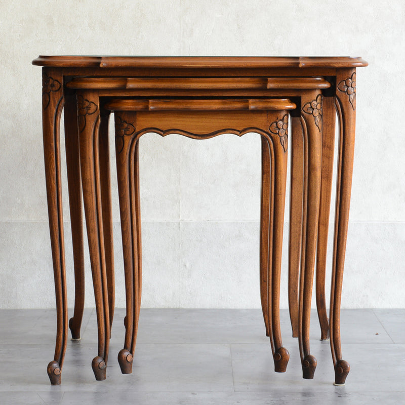 オランダクラシック　ラタン ネストテーブル