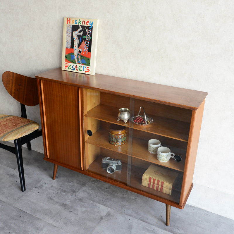 60sチークガラス扉キャビネット015