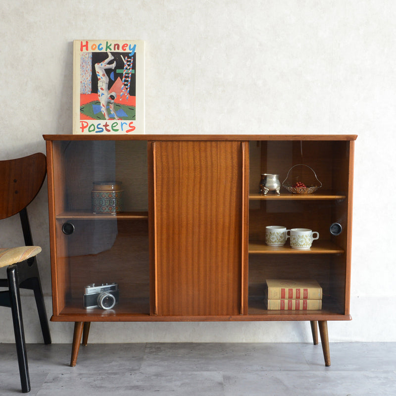 60sチークガラス扉キャビネット015