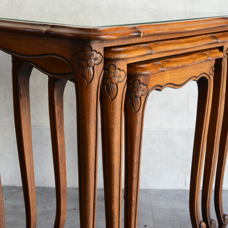 オランダクラシック　ラタン ネストテーブル