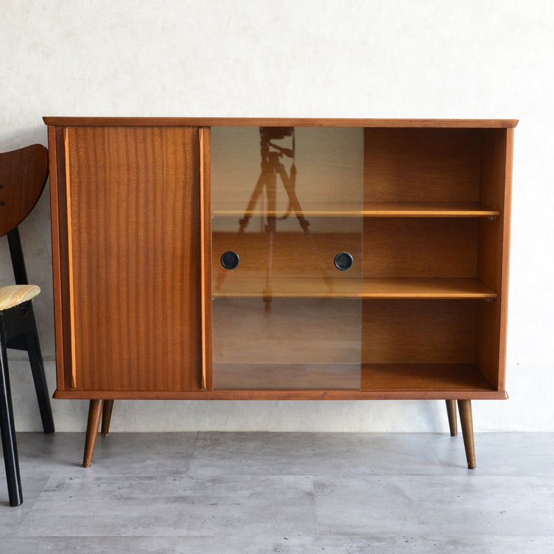 60sチークガラス扉キャビネット015