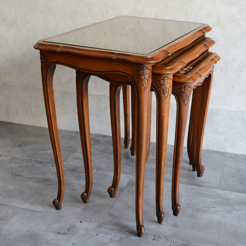 オランダクラシック　ラタン ネストテーブル