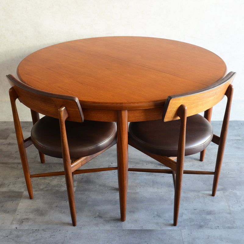 G-PLAN ジープラン　エクステンション ラウンド ダイニングテーブル70（天板剥離再塗装済）