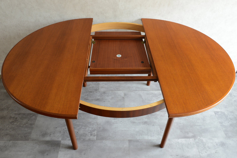 W様ご予約品　McINTOSHマッキントッシュ ラウンドエクステンション ダイニングテーブル05 （天板剥離再塗装済）