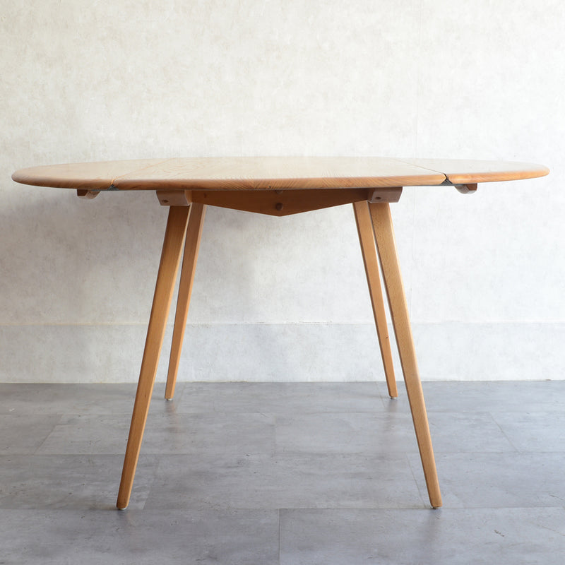 ERCOL アーコール ラウンド ドロップリーフテーブル 10（天板剥離再塗装済）