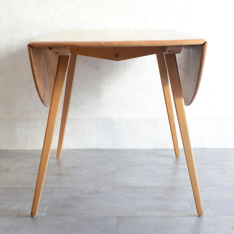 ERCOL アーコール ラウンド ドロップリーフテーブル 10（天板剥離再塗装済）