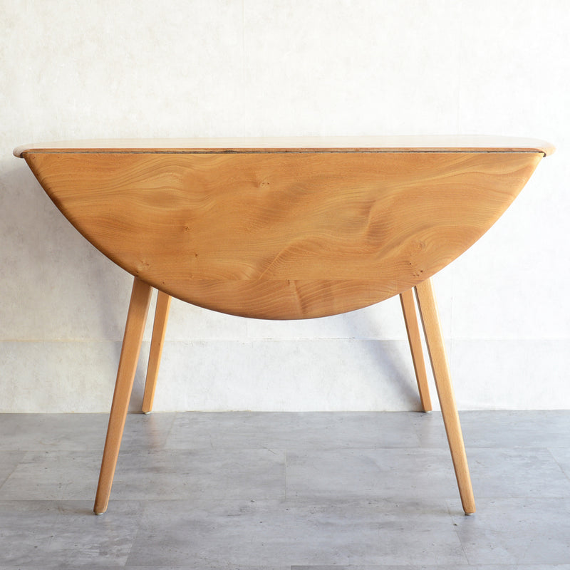 ERCOL アーコール ラウンド ドロップリーフテーブル 10（天板剥離再塗装済）
