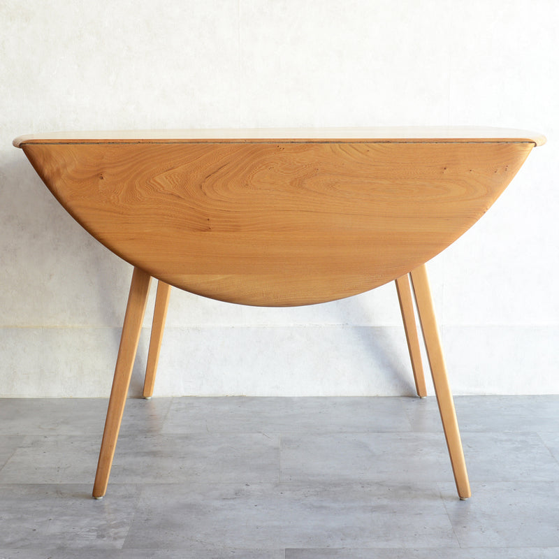 ERCOL アーコール ラウンド ドロップリーフテーブル 10（天板剥離再塗装済）