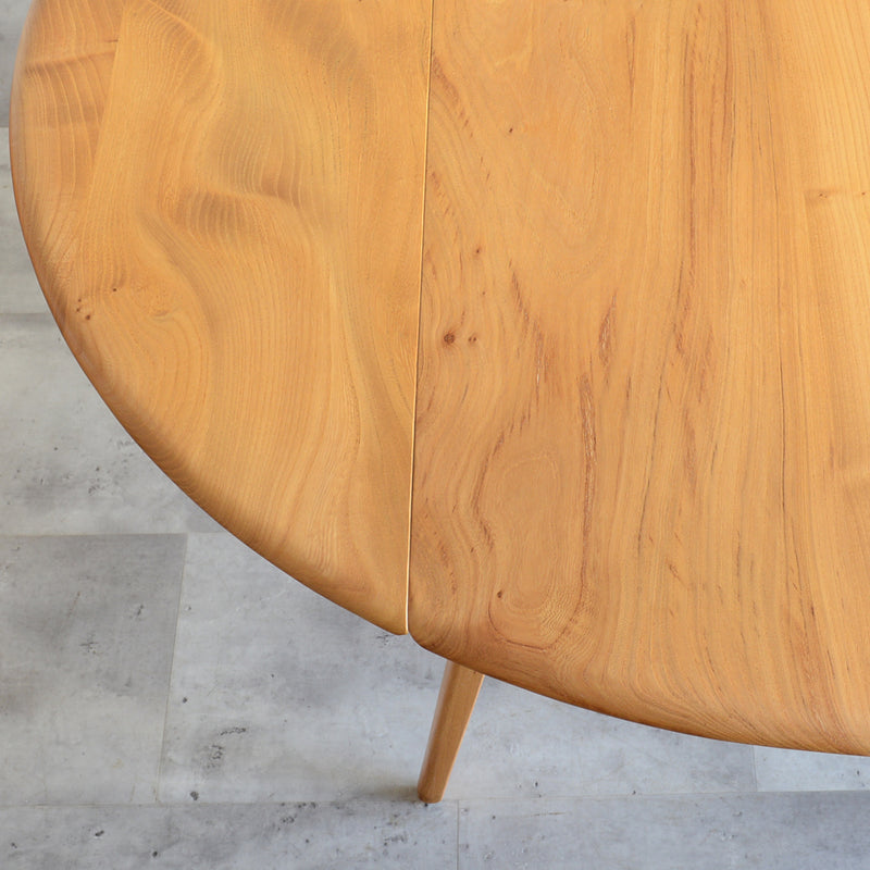 ERCOL アーコール ラウンド ドロップリーフテーブル 10（天板剥離再塗装済）