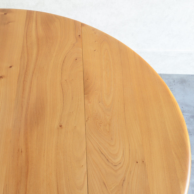 ERCOL アーコール ラウンド ドロップリーフテーブル 10（天板剥離再塗装済）