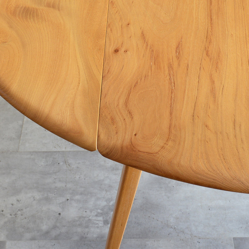 ERCOL アーコール ラウンド ドロップリーフテーブル 10（天板剥離再塗装済）